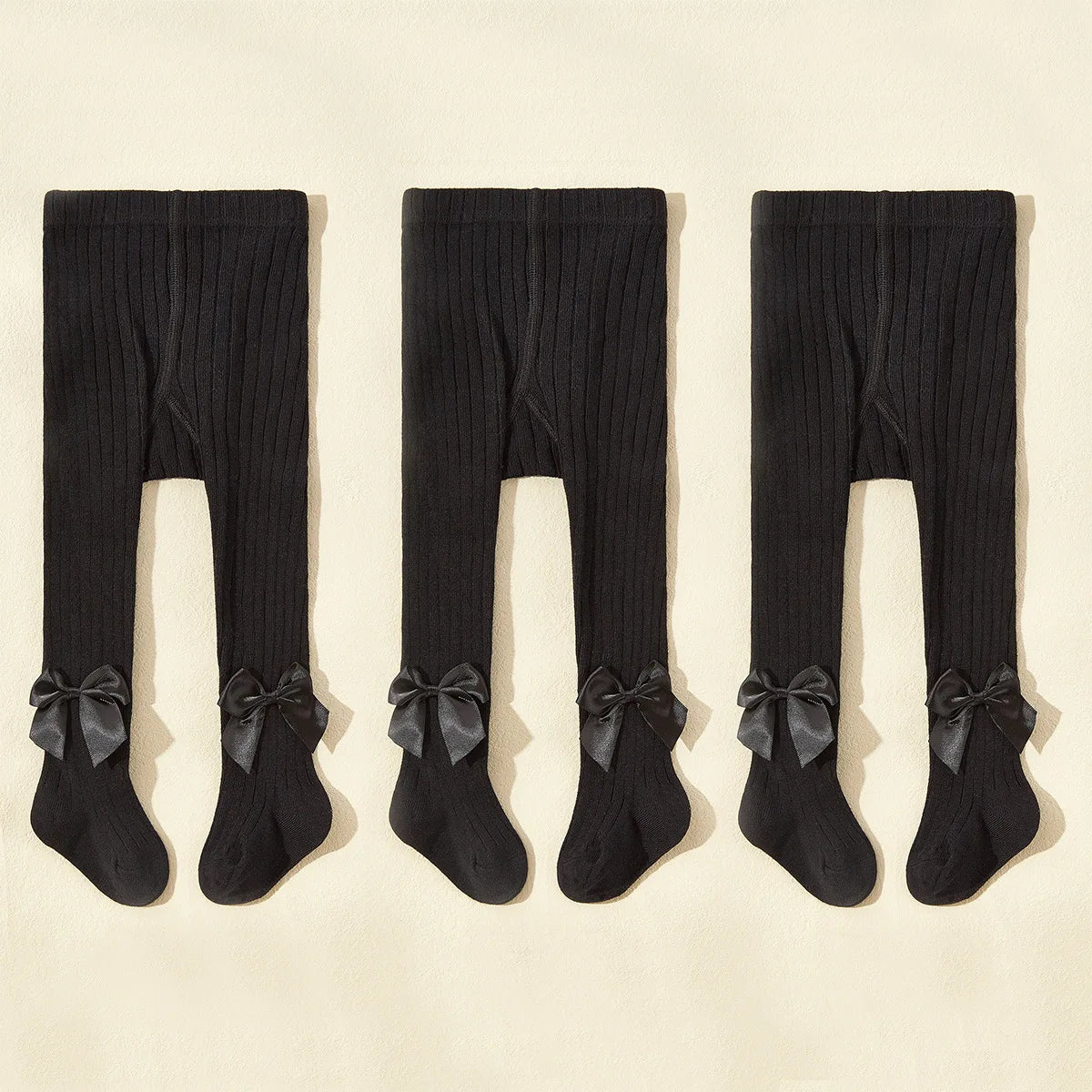 3PCS/Set Spring and Autumn Princess Bowknot Girls Fashion Comfortable Breathable Cotton Pantyhose for Babies