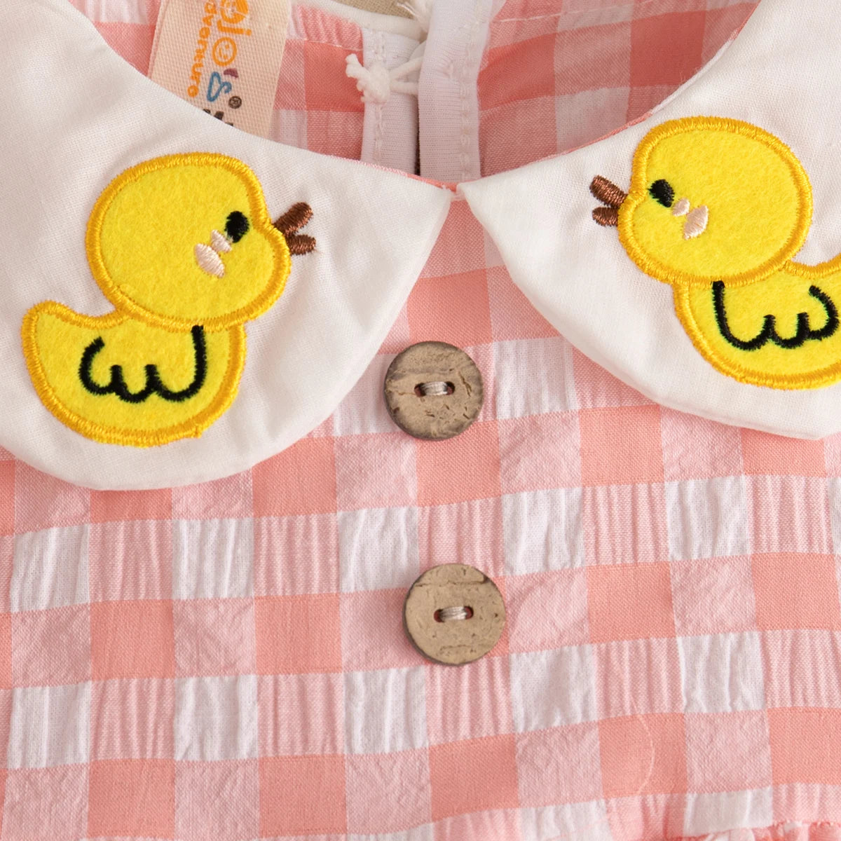 Baby Girl Dresses Summer New Sleeveless Sweet Casual Dresses For Girls Plaid Lapel Duck Embroidery Baby Clothes