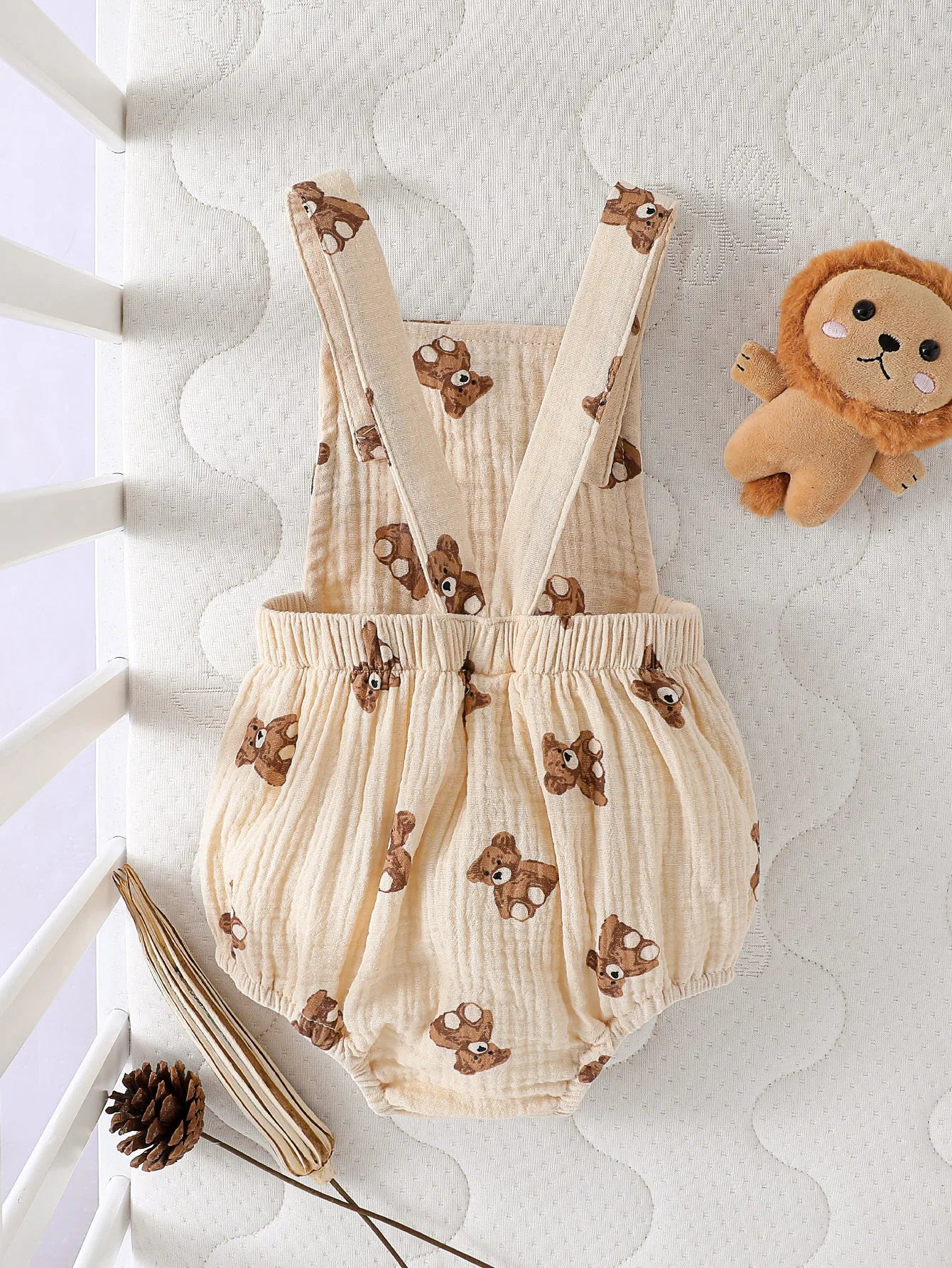 Baby Sleeveless Summer Cartton Bear Cute Casual Daily Jumpsuit clothes For 0-1Y Rompers 2025 New  Style