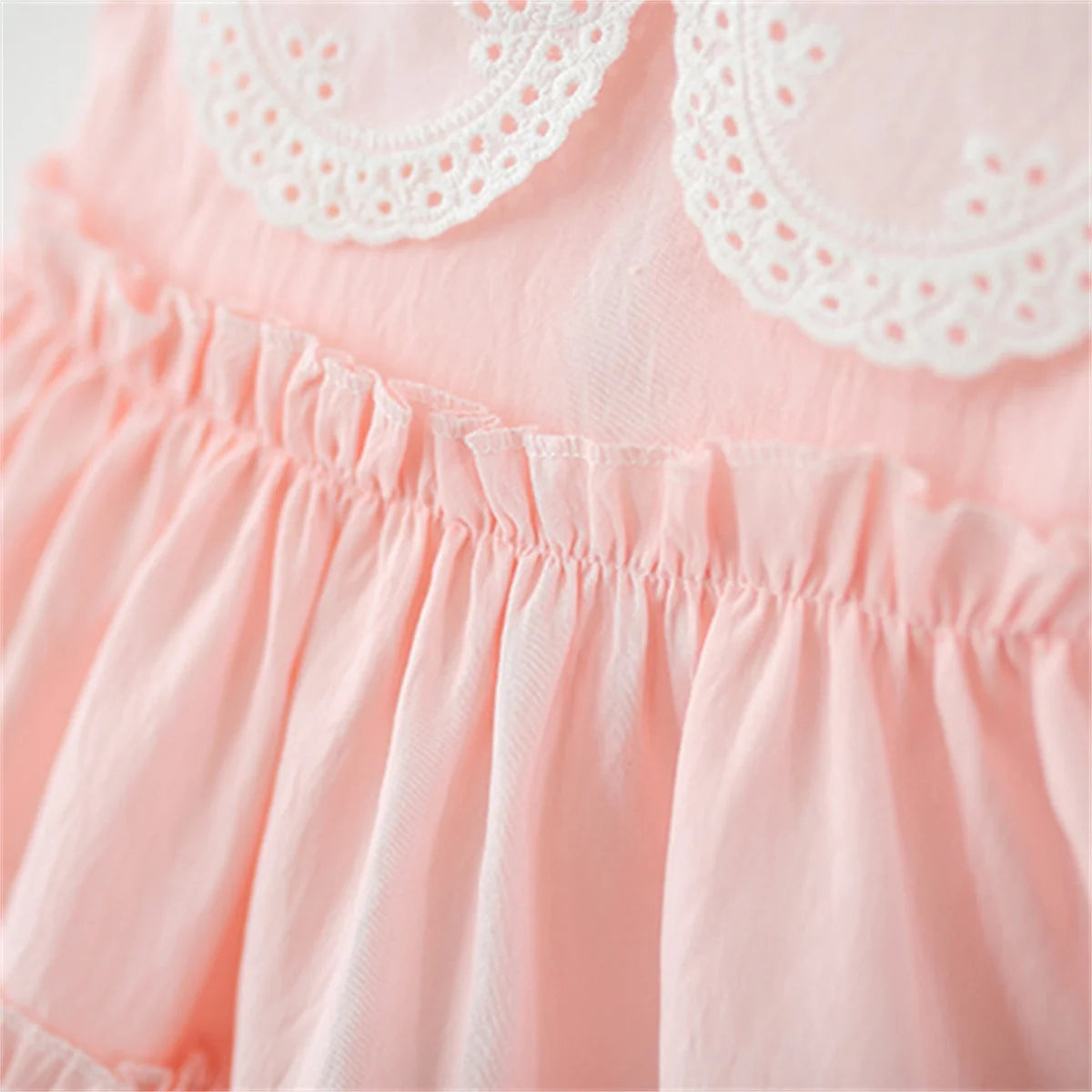Baby Girl Clothing Summer New Sleeveless Solid Color Baby Dresses Sweet Ruffle Collar Casual Dresses For Girls