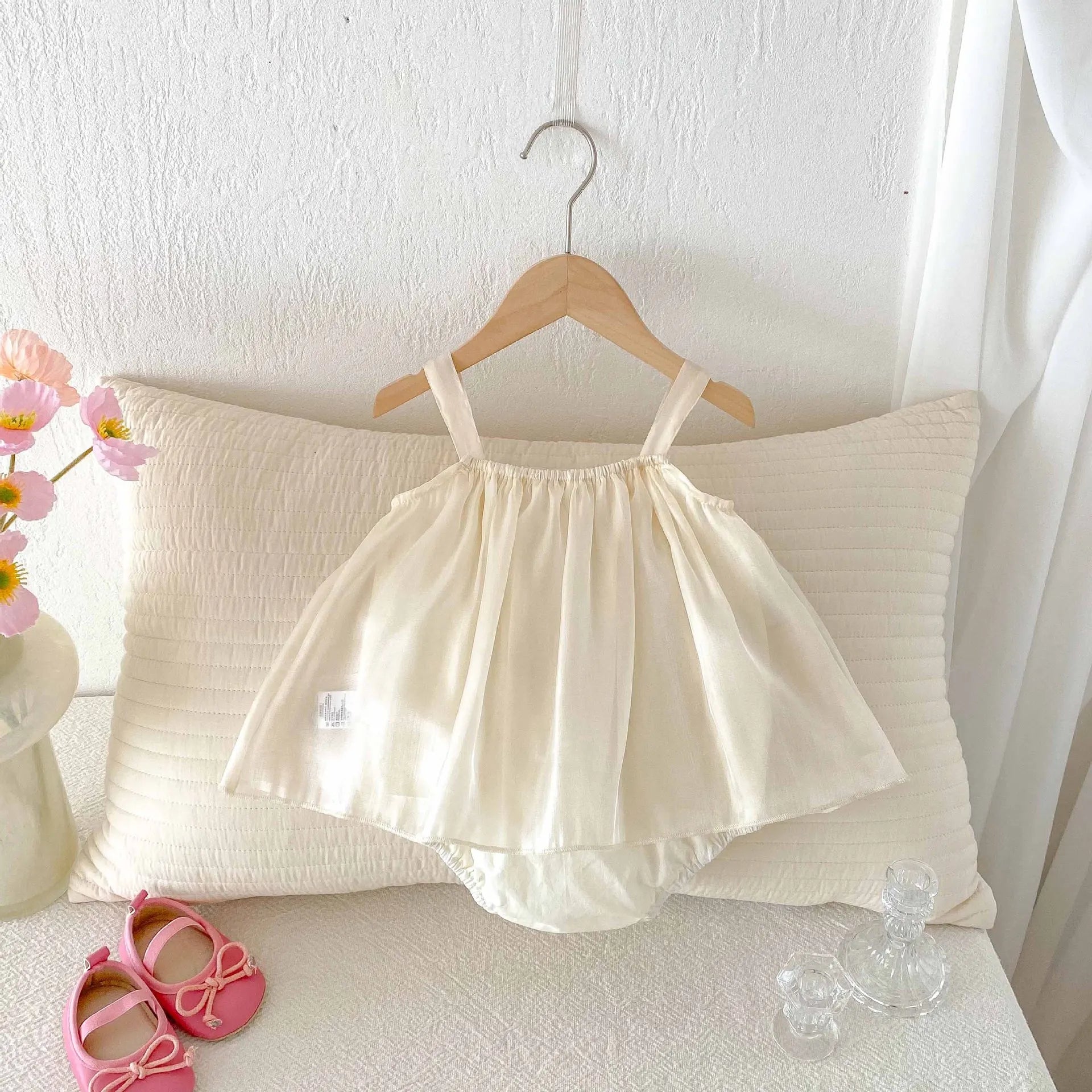 Summer Suspenders Bodysuit for Baby Girls 0-2Y Sweet Newborn Infant 3D Flower Onesie Dress 100 Days Infant Thin Style Clothing