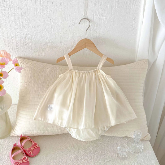 Summer Suspenders Bodysuit for Baby Girls 0-2Y Sweet Newborn Infant 3D Flower Onesie Dress 100 Days Infant Thin Style Clothing