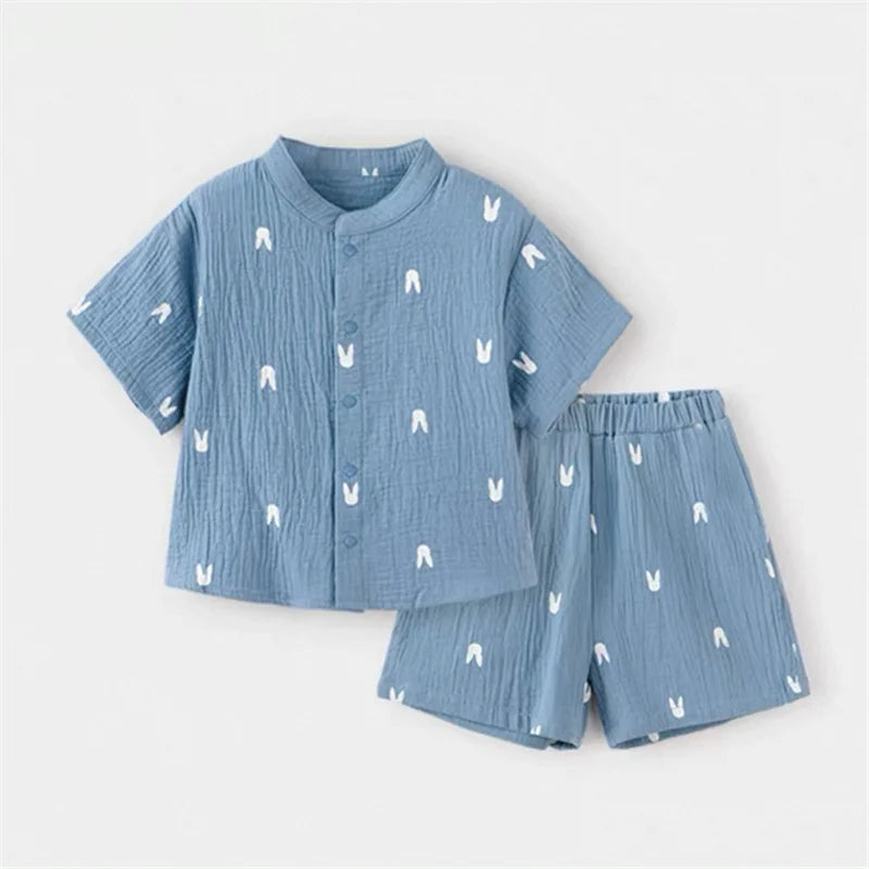 Fashion Kids Clothes Suit Summer Casual Organic Cotton Tshirt + Shorts Toddler Baby Short Sleeve Outfits