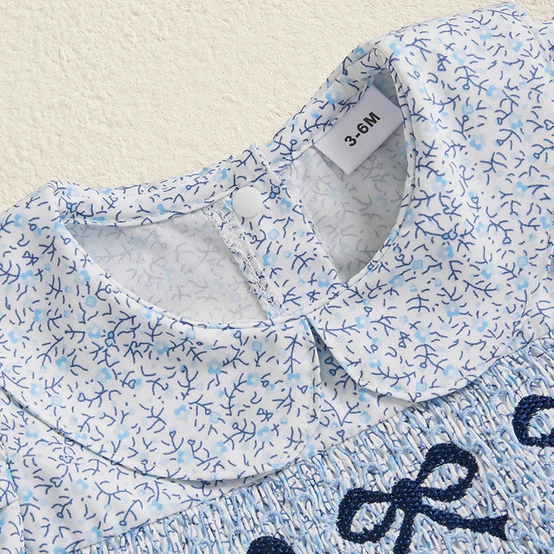 Summer Baby Girls Clothes Floral Short Sleeve Romper Dress Tutu Bodysuit Doll Collar Jumpsuit Outfit