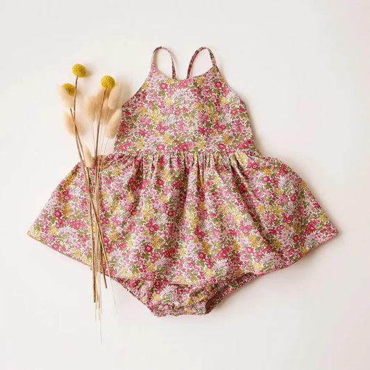 Summer Baby Girl Birthday Party Dress Lace Floral Cotton Infant Baby Girl Clothes