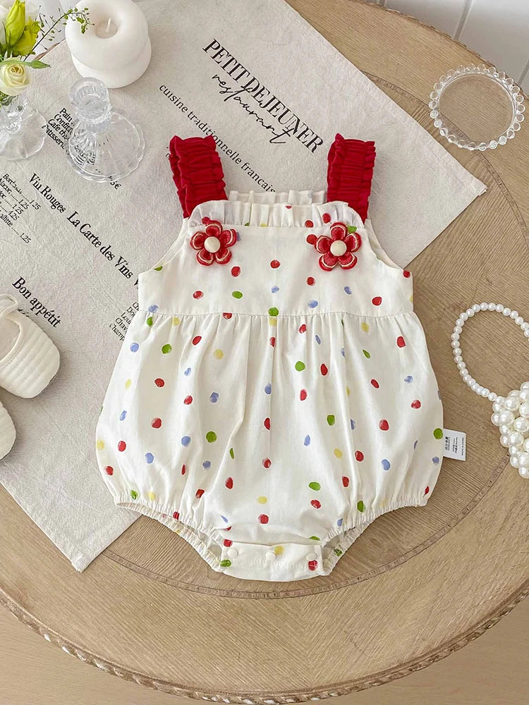 2025 Girls Clothes Toddler Girls Bodysuit & One Piece Colorful Dot Infant Clothes
