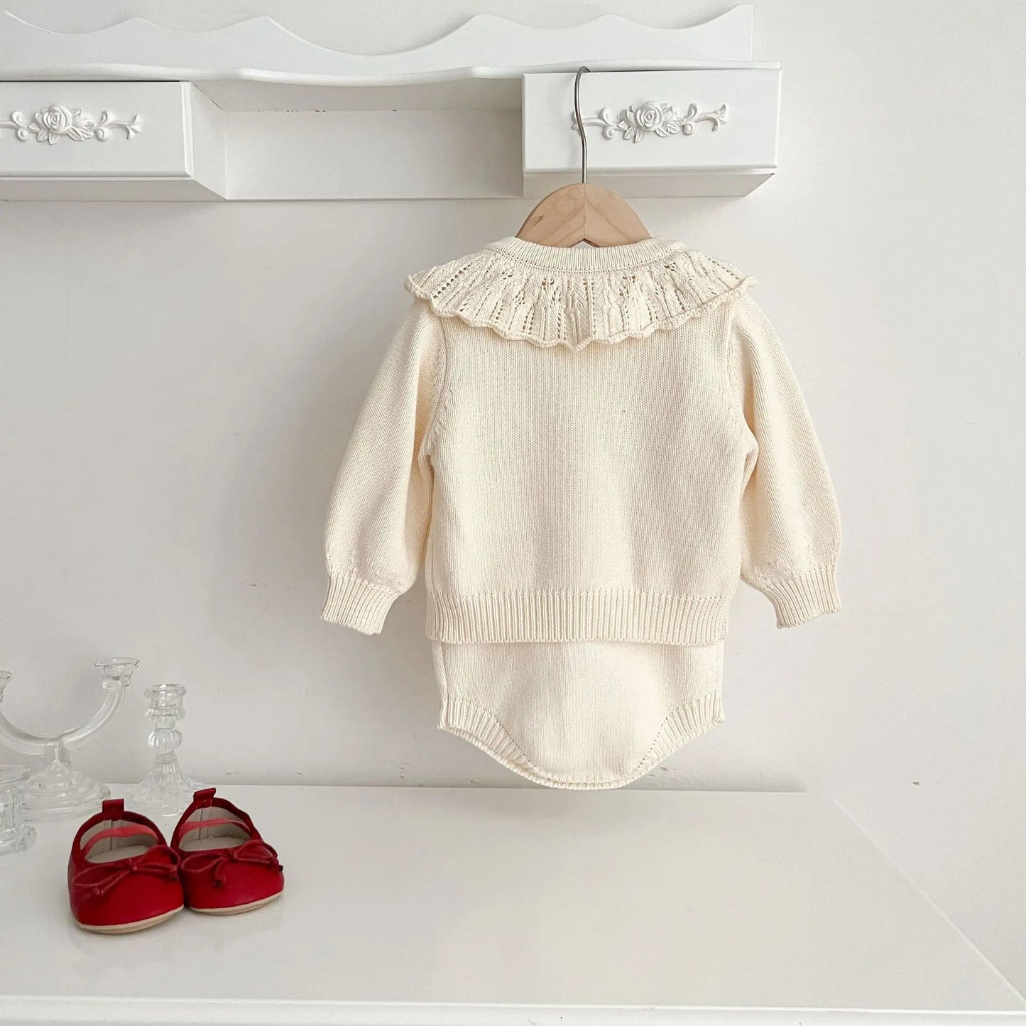 Autumn Winter Newborn Infant Baby Girls Romper Knitting Embroidery Coat Rompers Kids Onepiece Fashion Baby Clothing