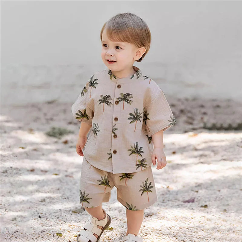 Fashion Kids Clothes Suit Summer Casual Organic Cotton Tshirt + Shorts Toddler Baby Short Sleeve Outfits