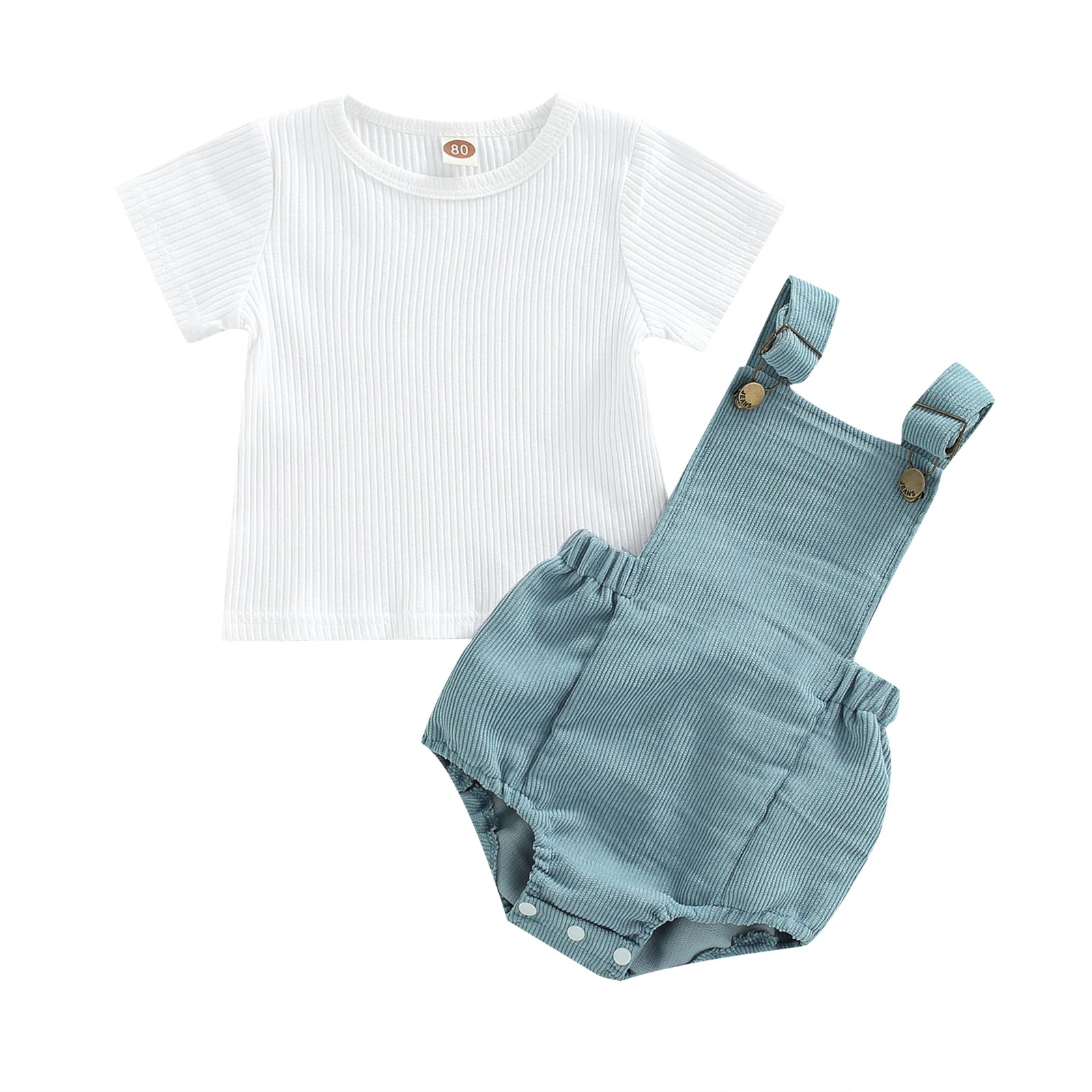 Ma&Baby  0-24M Newborn Infant Baby Boy Girl Clothes Sets Toddler Knit Romper Button Corduroy Overall Shorts Outfit Summer
