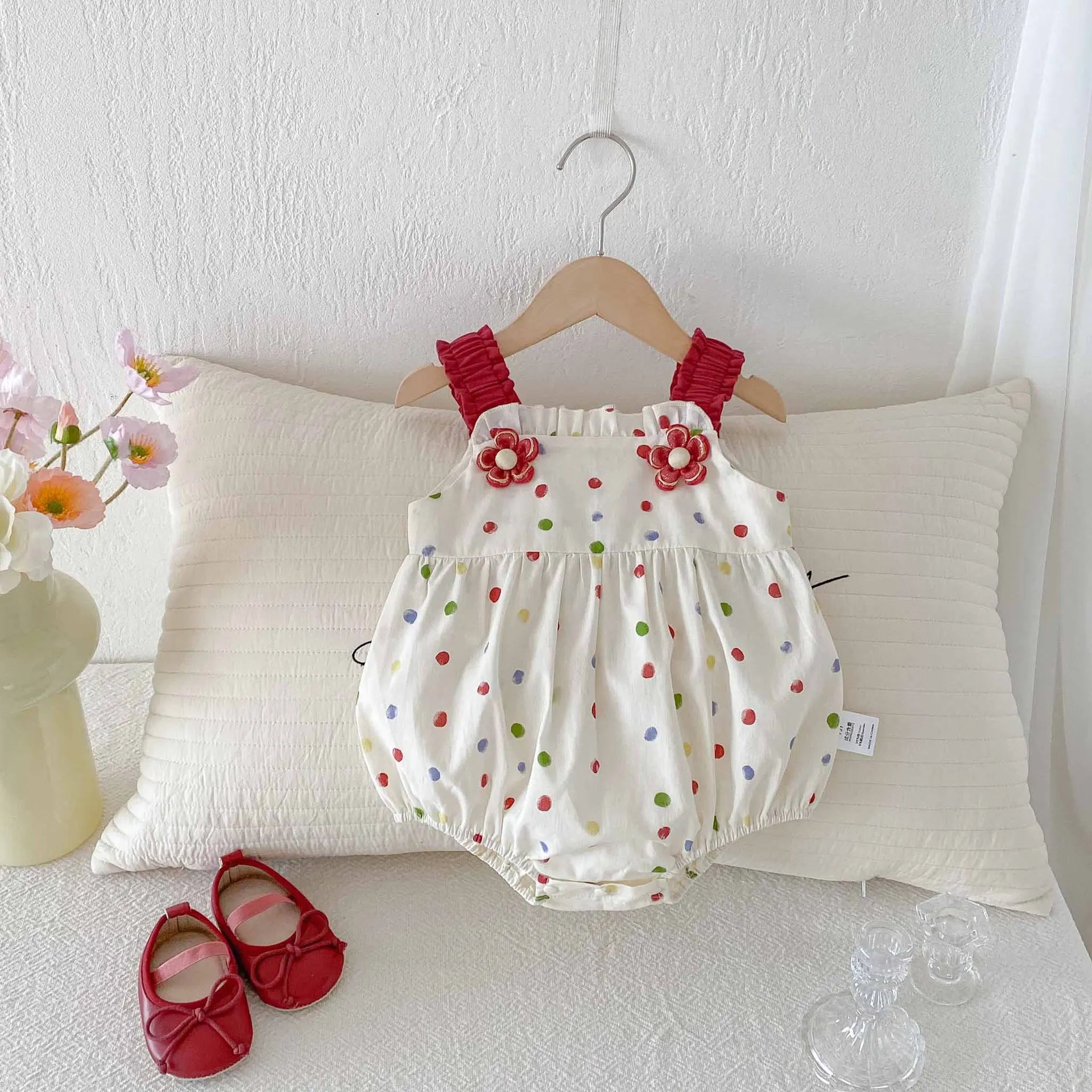 2025 Girls Clothes Toddler Girls Bodysuit & One Piece Colorful Dot Infant Clothes