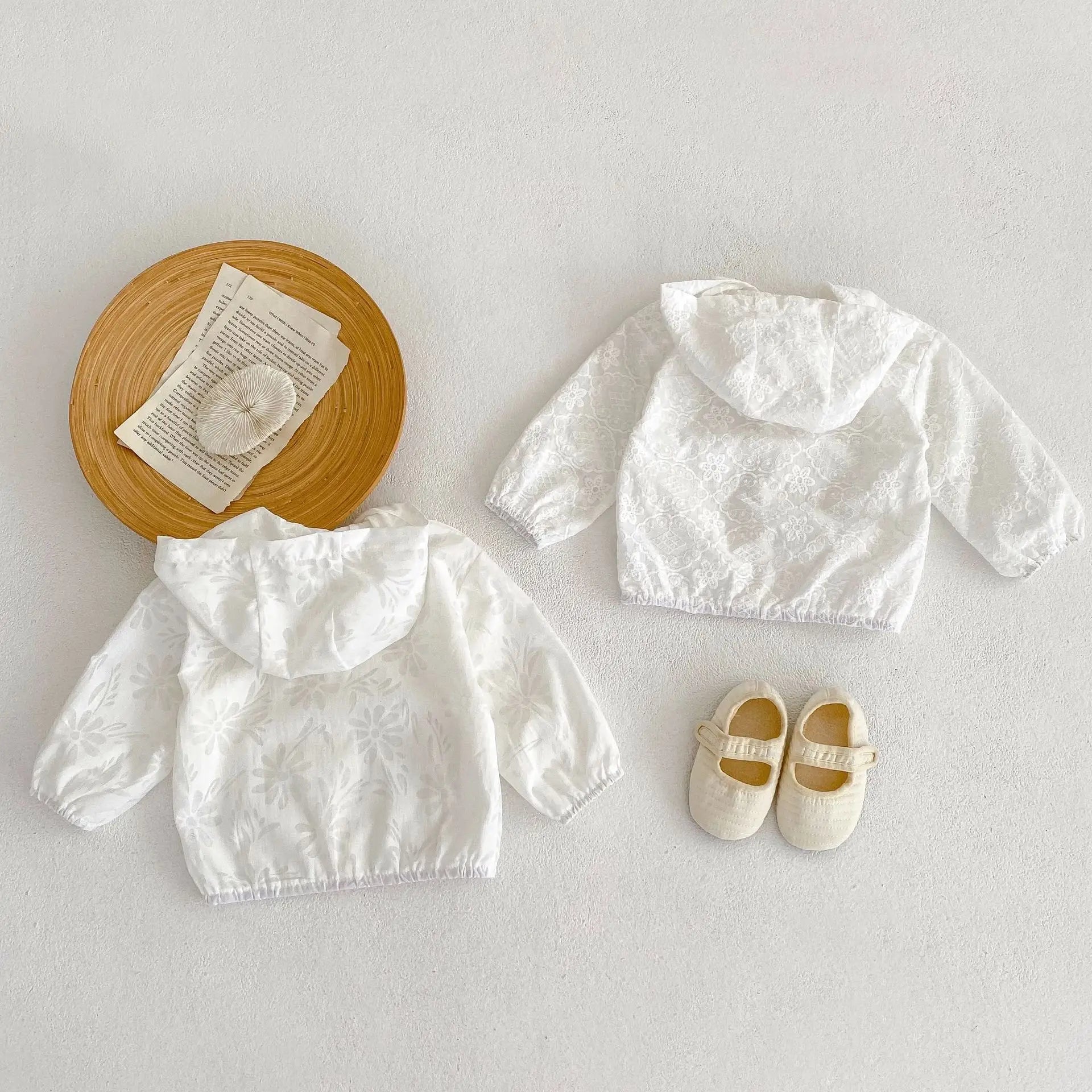 Summer new 0-3 year old baby clothing, baby girl jacket, hooded long sleeved air-conditioned shirt, sun protection shirt