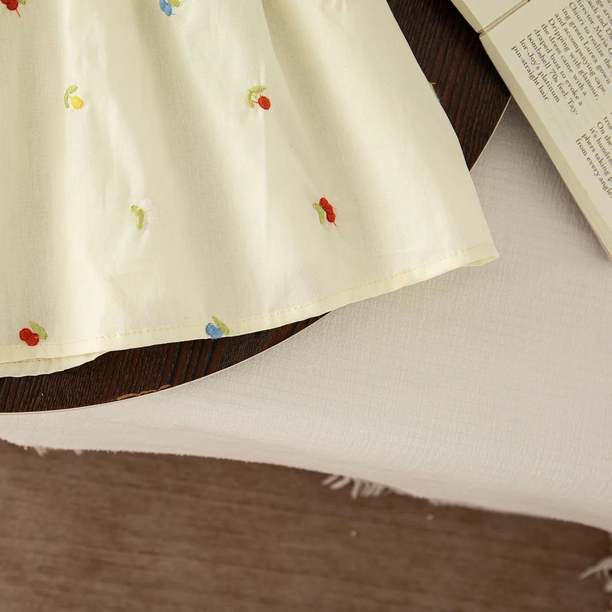 Baby Girl Clothing Summer Bow And Floral Pattern Doll Neck Girl Kid's Dress Cute Gentle Casual Baby Girl Dress