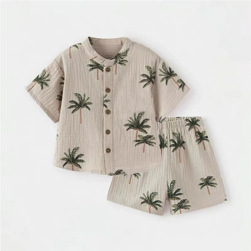 Fashion Kids Clothes Suit Summer Casual Organic Cotton Tshirt + Shorts Toddler Baby Short Sleeve Outfits