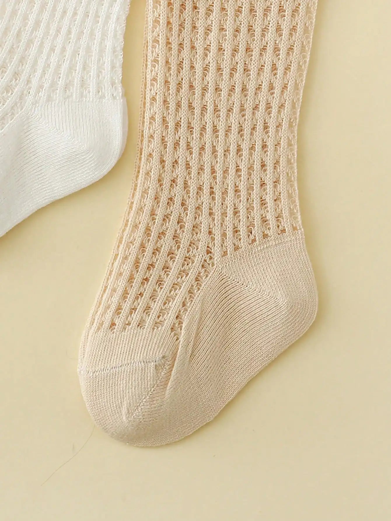 3 Pairs of Baby Girls Socks With Bownots Summer Mesh Lace Anti-Mosquito Kids Knee Socks Princess Long Socks For 0-6 Years Infant