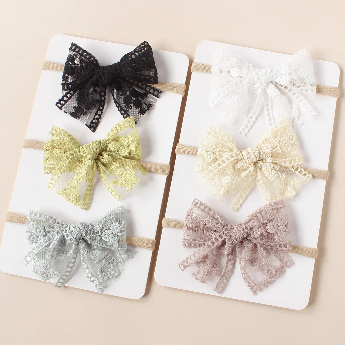 Baby Nylon Bow Headband for Girls Soft Headbands Cute Elastic Children Hairbands Embroided Flower Toddler Hair Accessories