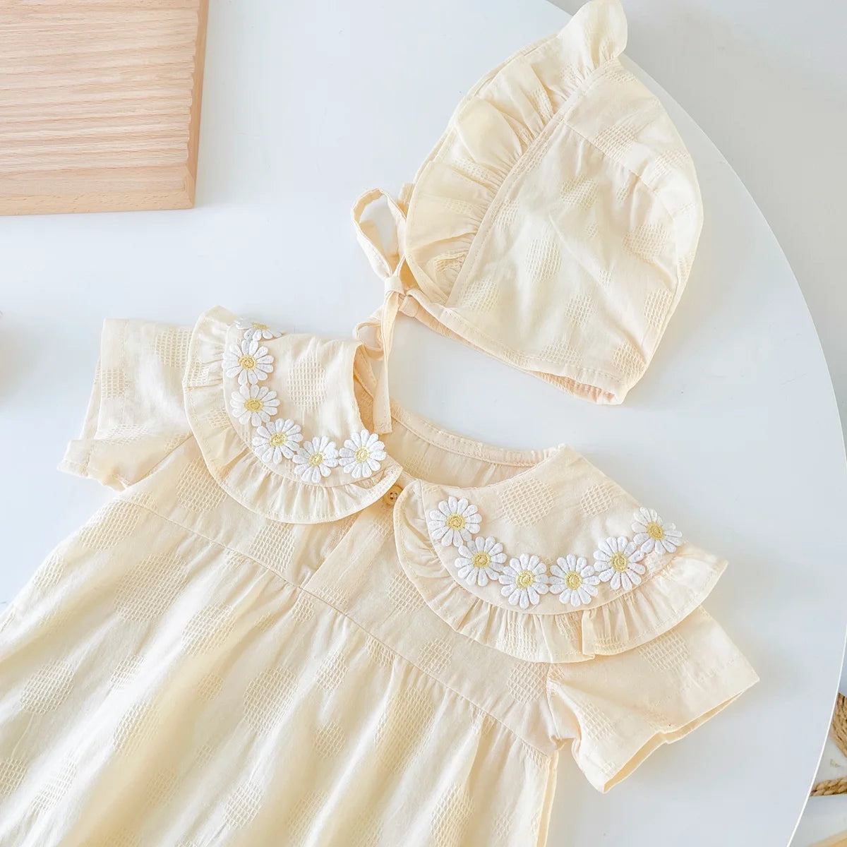 Sanlutoz Princess Floral Newborn Baby Girls Bodysuits Cotton Summer Short Sleeve Girls Clothing Cute with Hat
