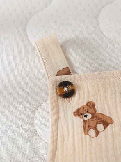 Baby Sleeveless Summer Cartton Bear Cute Casual Daily Jumpsuit clothes For 0-1Y Rompers 2025 New  Style