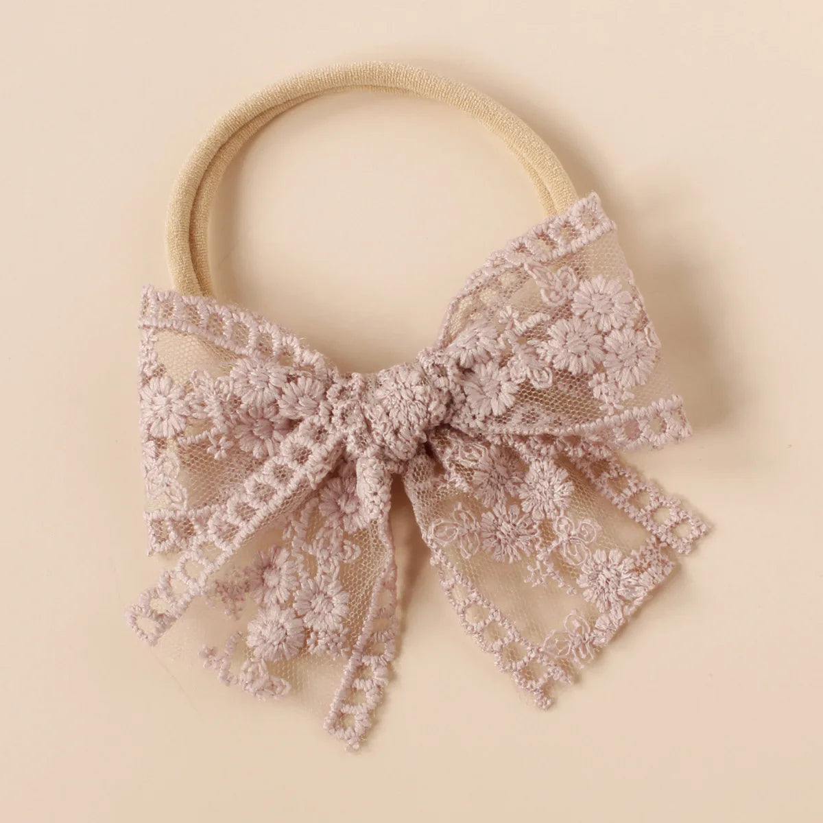 Baby Nylon Bow Headband for Girls Soft Headbands Cute Elastic Children Hairbands Embroided Flower Toddler Hair Accessories