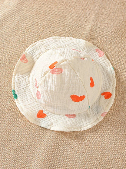 Summer Suspenders Bodysuit for Baby Girls 0-2Y Heart Printed One Piece Infant Clothes  Toddler Sleeveless Jumpsuit with Hat