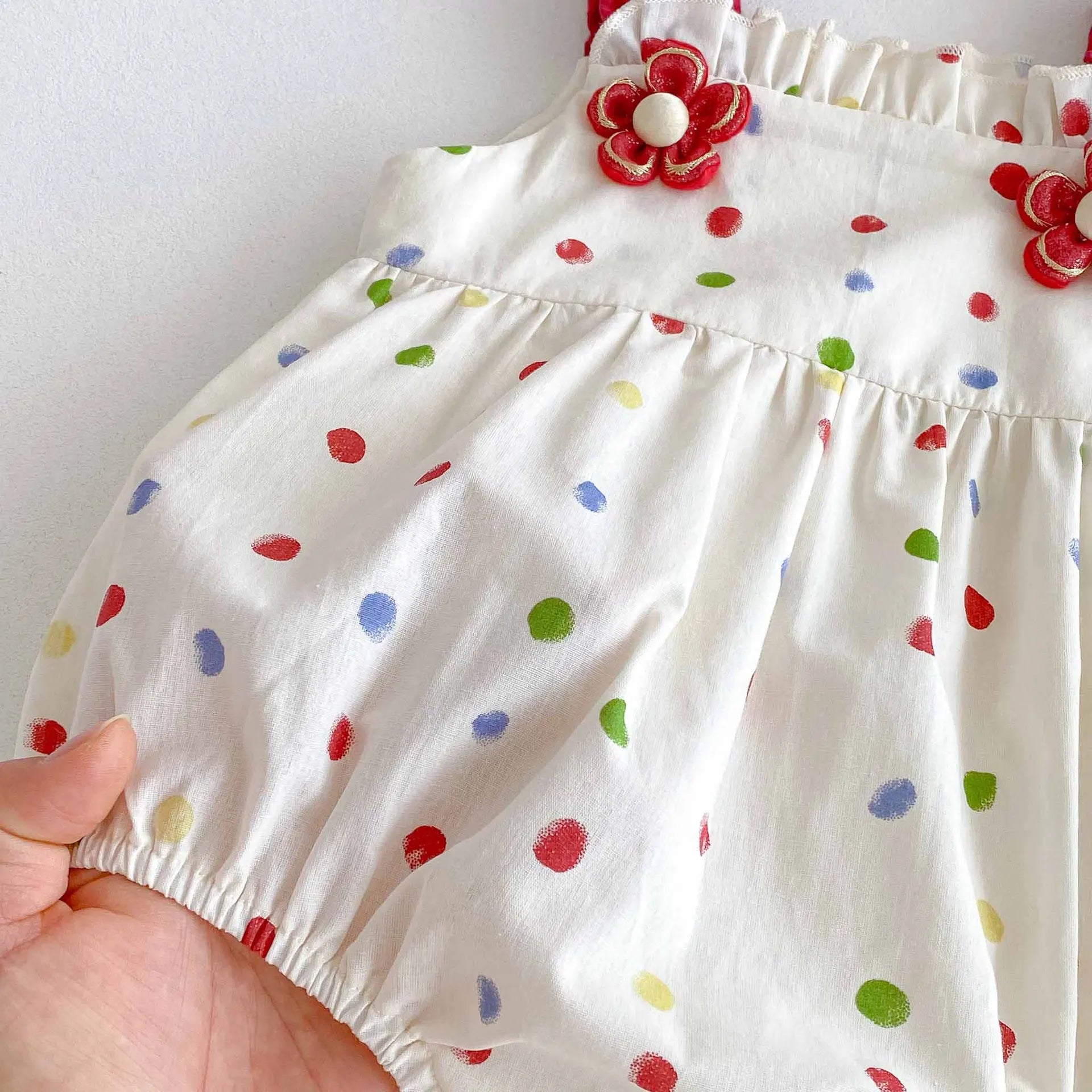 2025 Girls Clothes Toddler Girls Bodysuit & One Piece Colorful Dot Infant Clothes