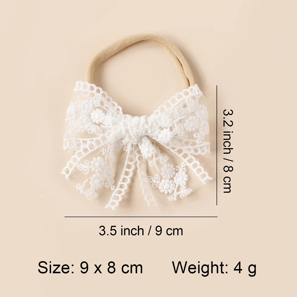 Baby Nylon Bow Headband for Girls Soft Headbands Cute Elastic Children Hairbands Embroided Flower Toddler Hair Accessories