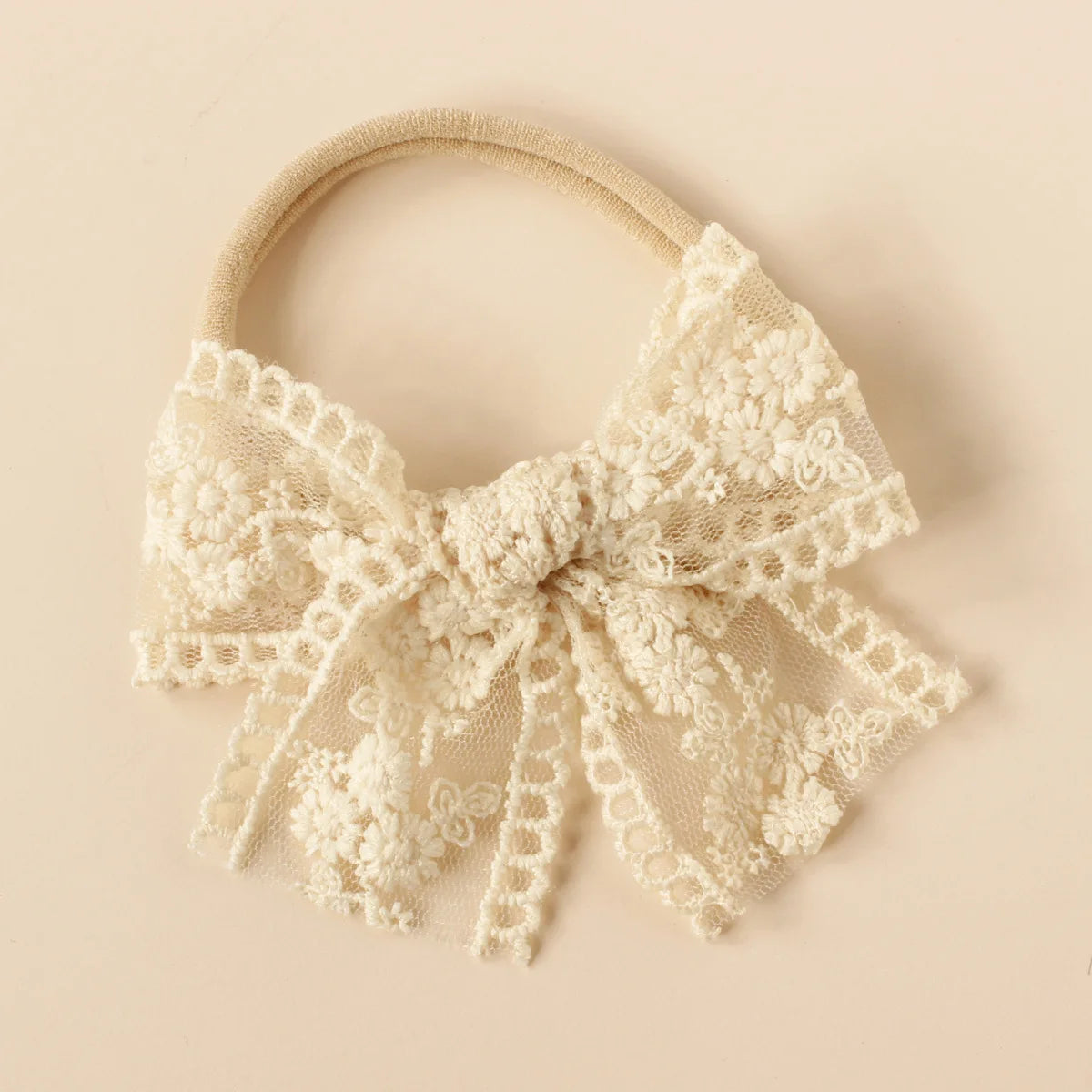Baby Nylon Bow Headband for Girls Soft Headbands Cute Elastic Children Hairbands Embroided Flower Toddler Hair Accessories