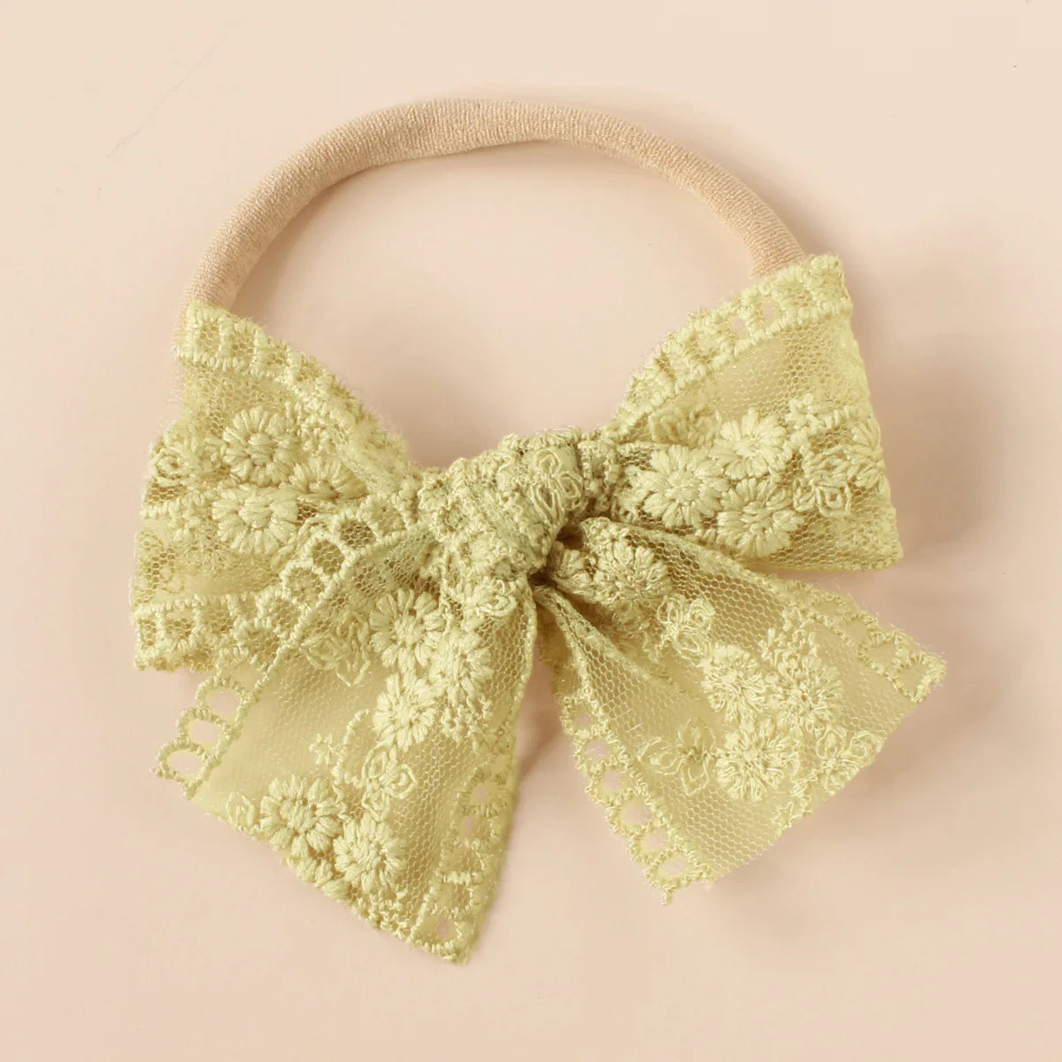 Baby Nylon Bow Headband for Girls Soft Headbands Cute Elastic Children Hairbands Embroided Flower Toddler Hair Accessories